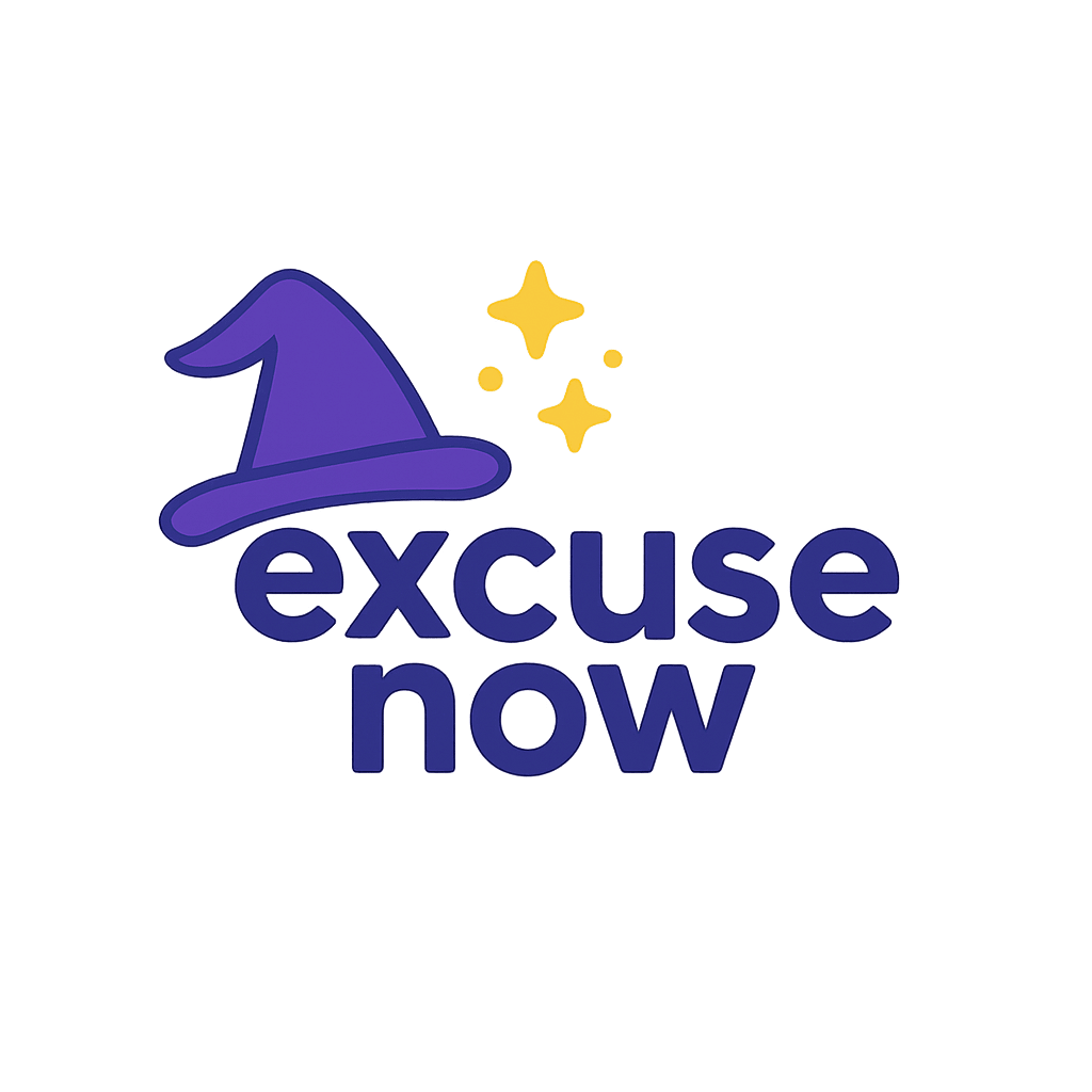 excusenow logo: playful magic wand and sparkles
